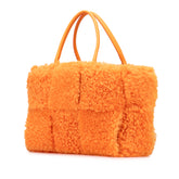 Small Shearling Intrecciato Arco Tote